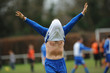 Amateur football players celebration