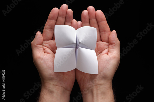 Photo: Origami fortune teller with blank choices Origami fortune teller with blank choices