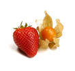 Erdbeere mit Physalis
