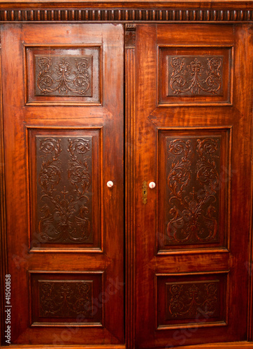 Photo: Old fashion wardrobe with carving Old fashion wardrobe with carving