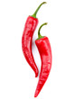 Two Red Chili Peppers Isolated...
