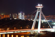 Bratislava New bridge during night.