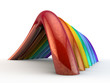 Colorful rainbow Arcs over white background