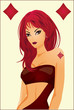 Poker diamonds girl card Poker diamonds girl card