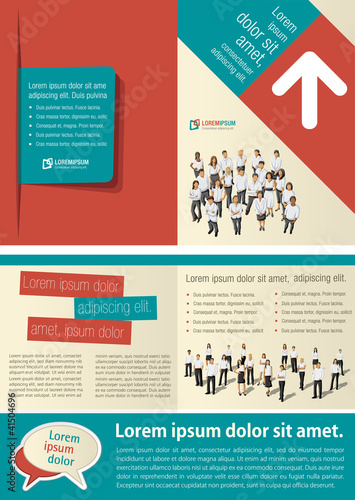 Vector: Blue and red template for advertising with business people Blue and red template for advertising with business people