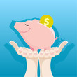 Piggy Bank in the women's hands