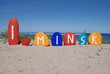 I love Minsk on colourful pebbles