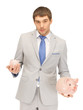 man with piggy bank man with piggy bank