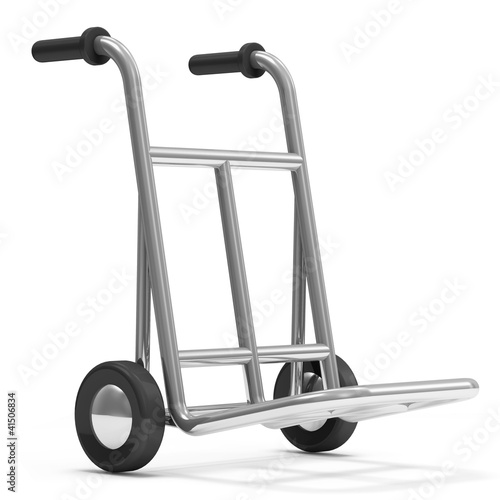 Illustration: Metal Hand Truck isolated on white background Metal Hand Truck isolated on white background