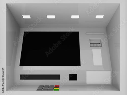 Illustration: Close Up of ATM Machine In Wall Close Up of ATM Machine In Wall