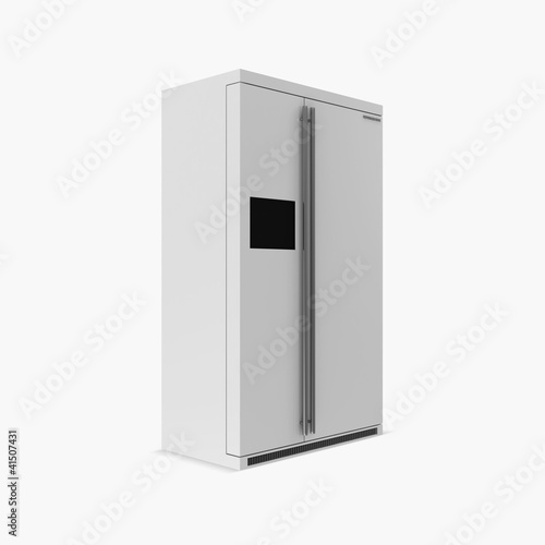 Illustration: Modern Refrigerator on white background Modern Refrigerator on white background
