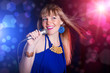 Photo: portrait of young beautiful girl singing portrait of young beautiful girl singing
