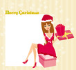 beautiful pin-up girl in Christmas inspired costume beautiful pin-up girl in Christmas inspired costume
