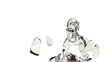 Breaking an empty bottle in 3D Breaking an empty bottle in 3D
