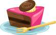 piece of cake with fork on white