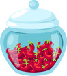illustration of isolated chilli in glass jar