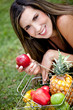 Woman with fruits