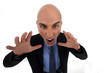 Angry bald businessman