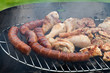 barbecue with delicious grilled meat on grill barbecue with delicious grilled meat on grill