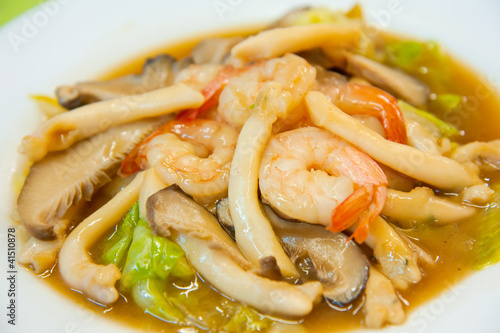 Photo: Stir-fried abalone with mix colorful vegetables and herb Stir-fried abalone with mix colorful vegetables and herb