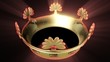 Golden crown 3D animation with floral ornament and Red Ruby Golden crown 3D animation with floral ornament and Red Ruby