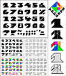 Tangram font, fixed-height alphabet, figures 0-9 & symbols