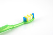 Tooth-brush with green handle over white Tooth-brush with green handle over white