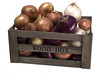 Onions in a wooden box Onions in a wooden box