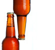 cold beer background close up on white