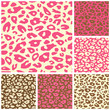 Pink Cheetah Print Seamless Pattern Set