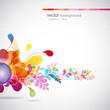 abstract colored background with flowers