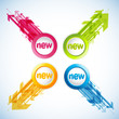 Set of colorful labels with arrows.