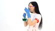 laboratory assistant analyzing a liquid laboratory assistant analyzing a liquid