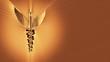 Caduceus 3D animation with copyspace
