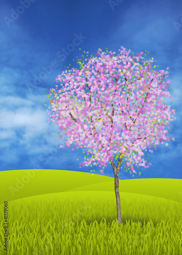 Illustration: Blossoming apple tree Blossoming apple tree