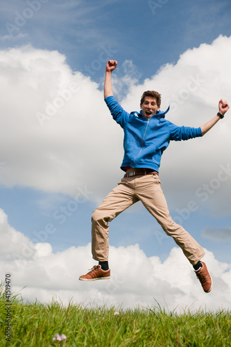 Photo: Happy jumping man Happy jumping man