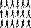 Vektor: 18 high quality female marathon runners silhouettes 18 high quality female marathon runners silhouettes