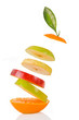 Fresh mixed fruit on white background Fresh mixed fruit on white background
