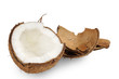 Fresh coconut and coconut shells