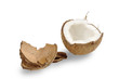 Fresh coconut and coconut shells