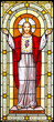 Jesus window painting in cemetery