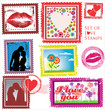 Set of love stamps