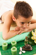 Photo: smiling boy with the physiatrist in therapy smiling boy with the physiatrist in therapy