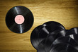 records on desk