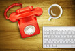 retro phone on desktop