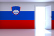 Illustration: Slovenia flag on empty room Slovenia flag on empty room