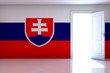 Slovakia flag on empty room Slovakia flag on empty room