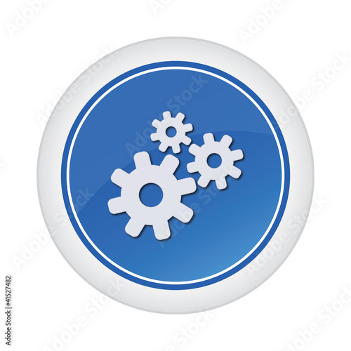 Vector: gear blue glossy button gear blue glossy button
