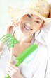 Photo: portrait of woman with gardening tools portrait of woman with gardening tools