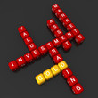 Gold investment concept crossword 3d illustration